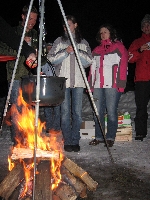 Schneeschuhancht Dreisessel Lagerfeuer Glühwein